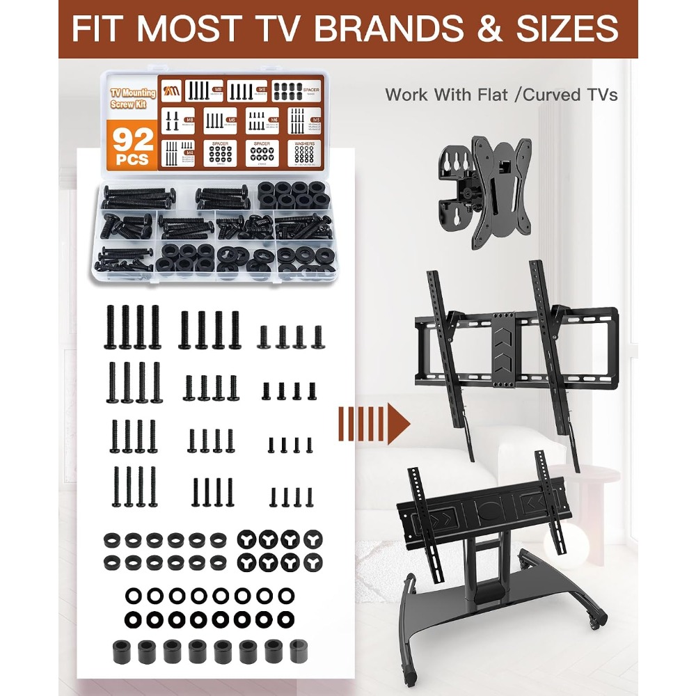 Universal TV Mount Screw Kit 9 - Woodworking Images Free 评论和价格