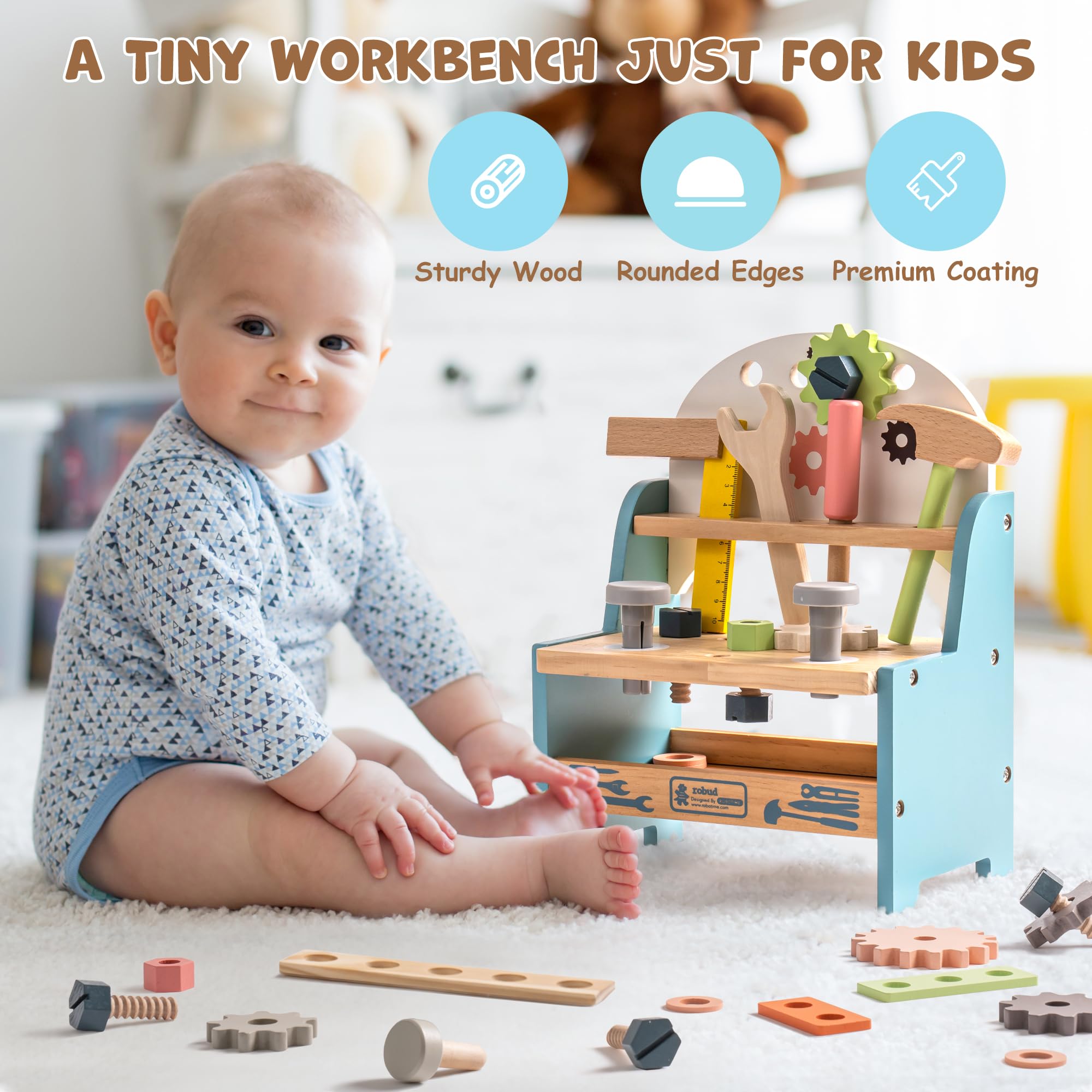 ROBUD Mini Wooden Play Tool Wo - Woodworking Plan 评论和价格